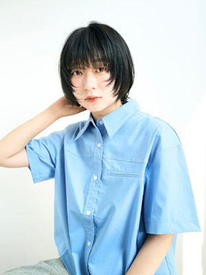 ウェーブミディアム似合わせカットメルティカラーショート/原宿