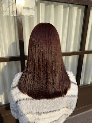 【YUCCA .Nana】ブリーチなしボルドーカラー♪