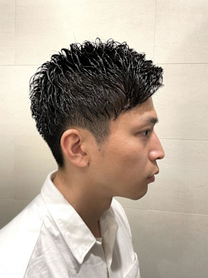 髪質改善アイロンパーマ×ツーブロックショート