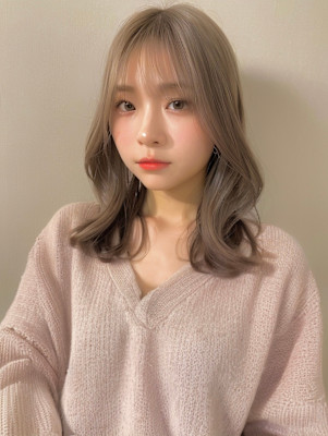 柔らかいミルクティーカラー