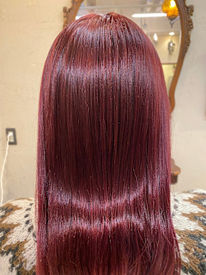 ブリーチ無しのピンク系カラー