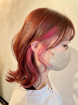 インナーカラーピンク