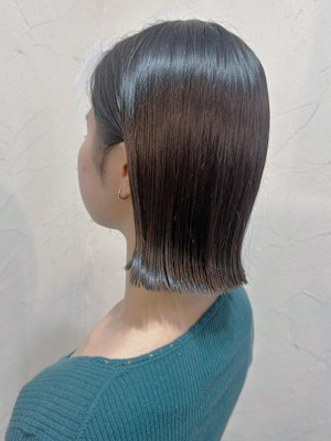 【Reir_下北沢】*ツヤ感グレージュ＋切りっぱなしボブ*