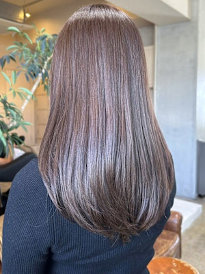 チョコレートブラウン　髪質改善カラー　赤み消しカラー　透明感