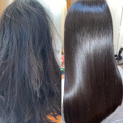 SLEEK式髪質改善 【縮毛矯正】 +カット+トリートメント