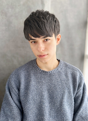 20代30代40代　束感ナチュラル黒髪マッシュモテ髪＃969