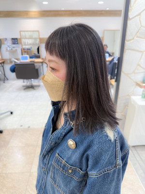 白髪ぼかしハイライトカラー30代40代50代ブルーグレージュ