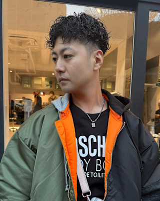 【 メンズ刈り上げショート × スパイラルパーマ 】