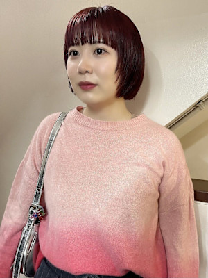 red/ブリーチなしダブルカラー/layer bob