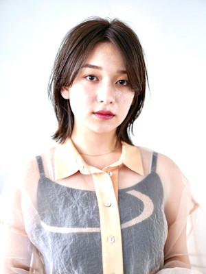 前下がりショート・ボブ/絶壁解消/前髪あり/30代/40代/