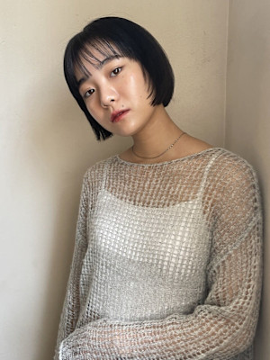 natural black/layer bob _下北沢