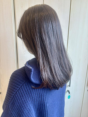 内巻きストレート/髪質改善カラー/うる艶