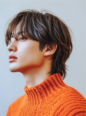 マッシュウルフ　ブラウンベージュ　爽やか　10代20代30代