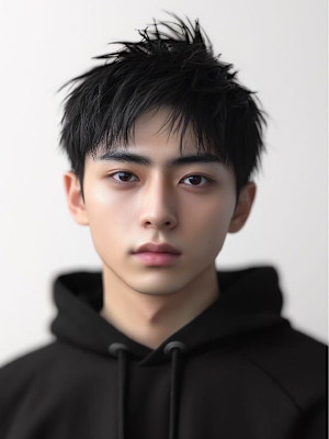 スパイキーショート　眉カット　爽やか　20代　メンズショート