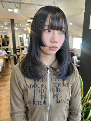 姫カット/レイヤーカット/暗髪/黒髪/ぱっつん