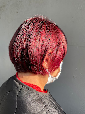 〈江戸 桃海〉ショートボブ/暖色カラー/ハイライト