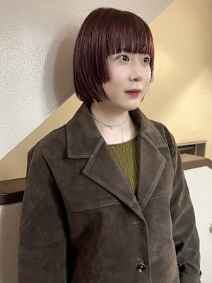 ブリーチなしダブルカラー/ボルドーカラー/bob_下北沢