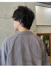 メンズウルフ　パーマウルフ　ミディアム　マッシュウルフ　渋谷