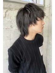 メンズウルフ　パーマ　マッシュウルフ　代官山　中目黒　