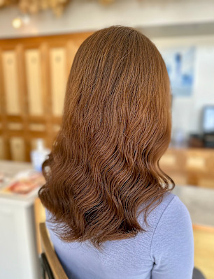 ロング×コテ巻き風パーマ