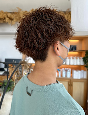 メンズショート×ツイストスパイラルパーマ