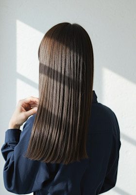 髪質改善ニュアンスカラーツヤ髪スタイルセンターパート