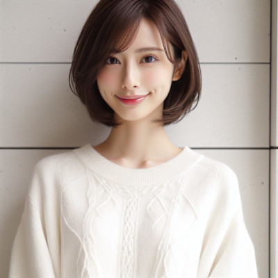 ショートカットひし形ショートボブ前髪あり20代30代40代 