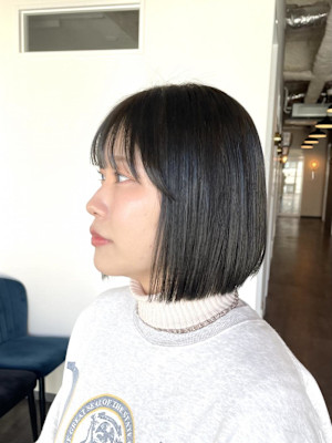 《kitin吉祥寺》オリーブグレー ストレートボブ