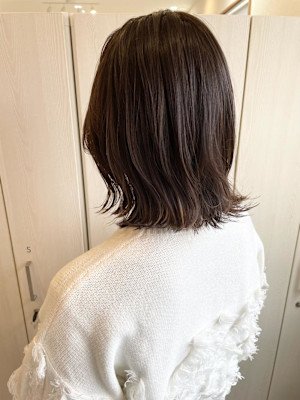くびれボブ/イルミナアンバー/艶カラー