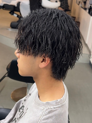 メンズウルフ　ツイストスパイラルパーマ