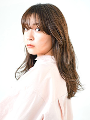 ミディアム・ボブ/絶壁解消/前髪あり/20代/30代