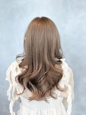 ベージュブラウン/ゆる巻きレイヤー