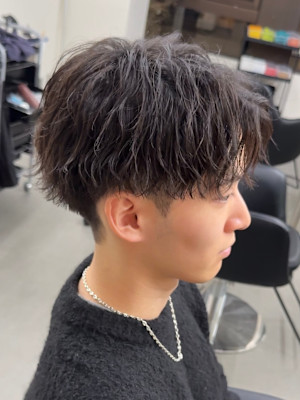 メンズマッシュ　ゆるふわツイストスパイラルパーマ