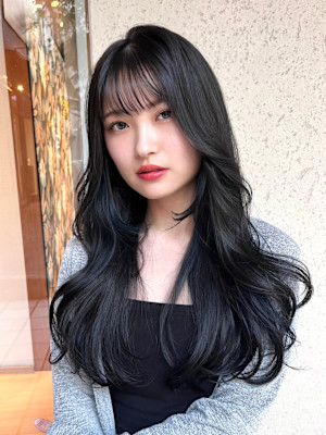 【天神】韓国風レイヤー/ロングウルフ/ダークグレー