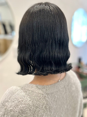 コテ巻き風波巻きパーマ