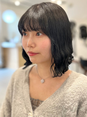 コテ巻き風波巻きパーマ