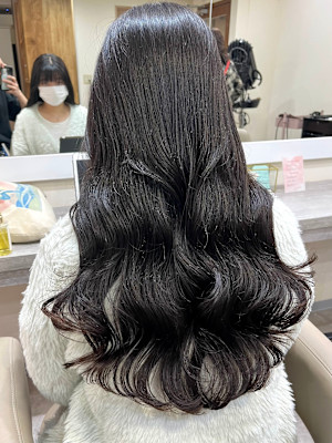 韓国風コテ巻きパーマ