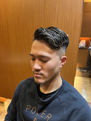 銀座　理容室　シンサイ刈り　ネオ七三　メッシュカラー