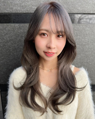 韓国風巻き_ラベンダーミルクティー_姫カットレイヤー