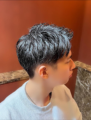 銀座　理容室　王道アップバングスタイル