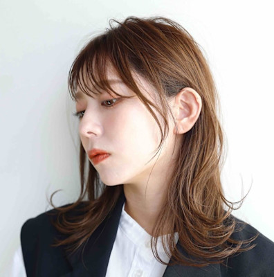 耳掛けレイヤー外ハネミディ