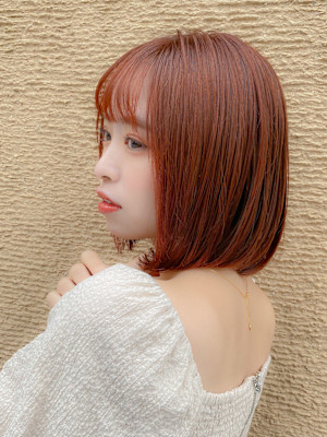 可愛い＆色っぽい大人ボブ/シースルーバング/暖色カラー