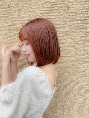 可愛い＆色っぽい大人ボブ/シースルーバング/暖色カラー