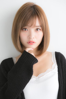 山村/小顔前下がりボブ/ナチュラルボブ/切りっぱなしボブ銀座