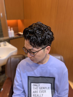 銀座　理容室　パーマスタイル
