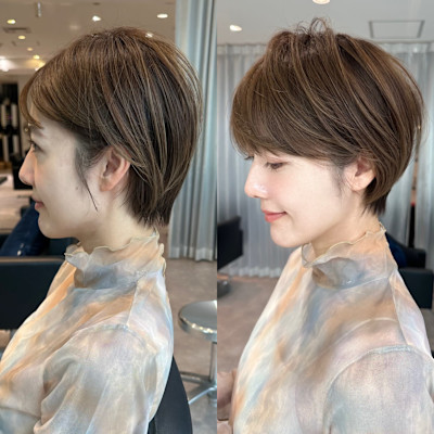 前下がりショート/白髪ぼかしハイライト【NAYUMI】