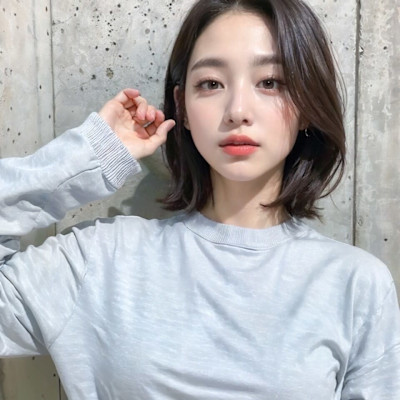 顔周りのデザインは自由自在★グレージュ×ボブ