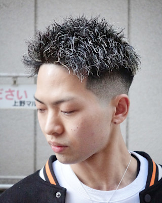 ツイストパーマ×ホワイトメッシュ