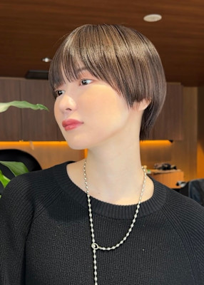 ウェーブミディアム似合わせカットメルティカラーショート/原宿