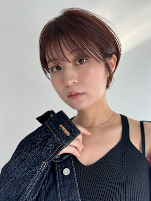 ウェーブミディアム似合わせカットメルティカラーショート/原宿